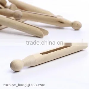 Cheap Wooden Round Head Clothes Pegs Wholesale Old Fashion Round Wood Clothespins thumbnail-1