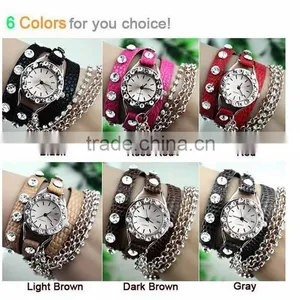 2014 High Quality Fashion Lady Leather Vintage Watche thumbnail-3