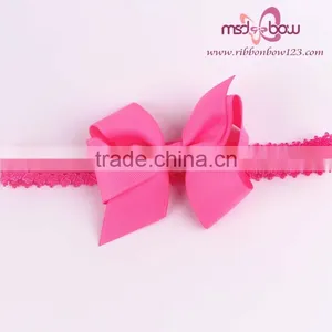 Colorful Baby Girls Newborn Elastic Satin Ribbon Headbands thumbnail-4