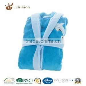 2016 NEW Microfiber Coral Fleece Bathrobe With Applique in Contrast Color thumbnail-1