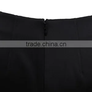 Polyester Chiffon and Black Satin Combination Slim 2015 High Quality Ladies Short Skirt thumbnail-3