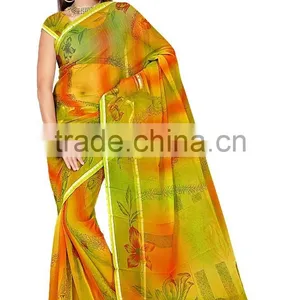 Flower Printed Saree in Different Color thumbnail-3