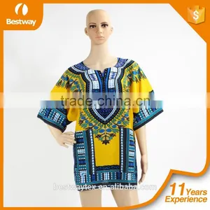 Wholesale African Tradition Summer Wearing Unisex African Shirts Dashiki thumbnail-2