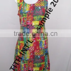 Round Neck Print Polyster Ladies Dress thumbnail-2