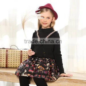 S32503W Hight Quality 100% Cotton Baby Girls Sweater Design Embroidery V-neck Kids Sweaters thumbnail-3