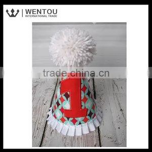 Wholesale Navy Blue and Green Argyle Number Birthday Hat thumbnail-3
