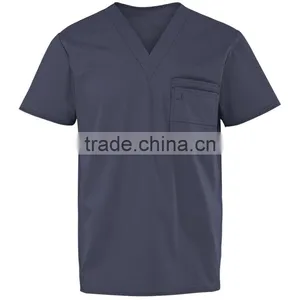 Men's Poly Cotton V-Neck Medical Scrub Top thumbnail-1