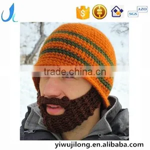 100% Acrylic Funny Knitted Men's Winter Ski Face Mask Beard Beanie Hat thumbnail-1