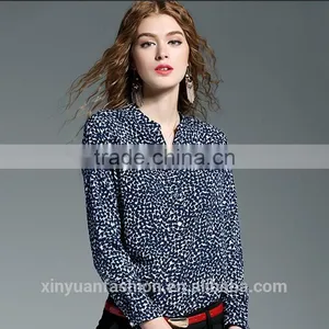 2017 New Style Office Blouses for Women Printed Long Sleeve Blouse thumbnail-6