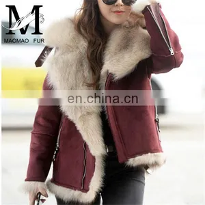 2016 New Style Wholesale Genuine Sheepskin Ladies Winter Korean Jacket thumbnail-3