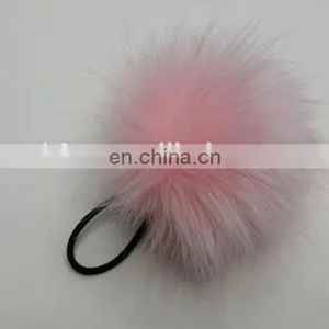 Fluffy and Cute Baby Elastic Hair Band With Faux Fur Ball thumbnail-1