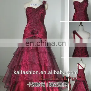 EB9027 One Shoulder Taffeta and Oranza Wedding Dress thumbnail-1