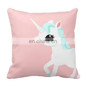 18 X 18 Inches Cheap Cartoon Cute Unicorn Design Home Decor Throw Sofa Chair Seat Case Pillow Cover Cushion thumbnail-6