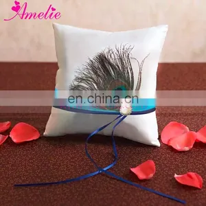 Peacock Decorated Wedding Ring Pillow and Wedding Flower Basket thumbnail-2