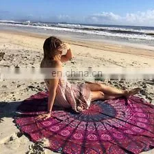 Indian Round Mandala Table Cloth Beach Throw Hippie Yoga Mat Towel Bohemian 72" Round Table Cover Throw Wholesale Lot ROUND Art thumbnail-2