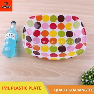 TX607 PLASTIC RECTANGULAR PLATE IML TRAY CHEAP thumbnail-1