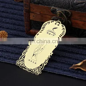 Promotional Gifts Customized Corrosion Logo Matte Gold Color Wholesalse Bookmark thumbnail-4