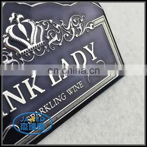 Cheap Customized Metal Crafts Aluminum Wine Label With Protective Film thumbnail-3