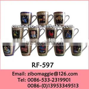 Belly Shape 12oz Wholesale Mugs With Zodiac Design for Elegant Porcelain Coffee Mugs thumbnail-1
