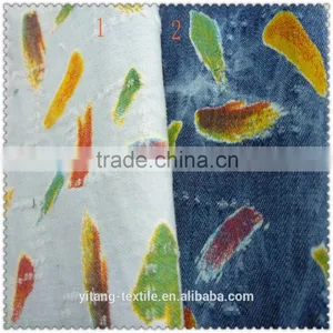 Oil Painting Style Denim Fabric thumbnail-4