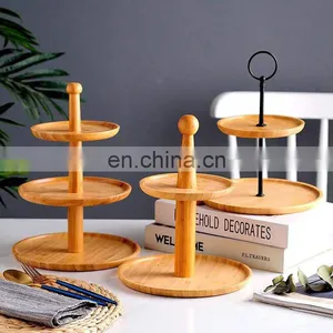 Wholesale Cheap Modern Surprise Wedding Cup Cake Stand Dessert Display Luxury Decoration Wooden 2 3 Tiers Fittings thumbnail-4