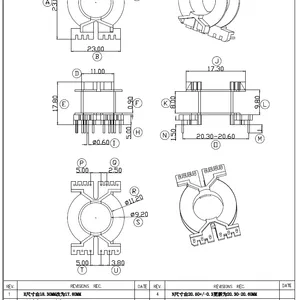 EE16 Horizontal Power Transformer Bobbin,PM9820 Material With Good High Temperature Resistance. thumbnail-3