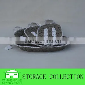 Set of 4 Cheap Handwoven Paper Rope Baskets thumbnail-1
