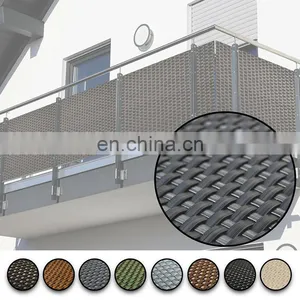 60cm-120cm Balkonsichtschutz Rattan Balkonbespannung Zaunsichtblende Gelanderschutz thumbnail-3