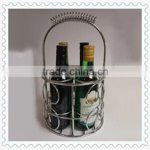Chrome Plated Iron Wire Decorative Wine Bottle Holders thumbnail-1