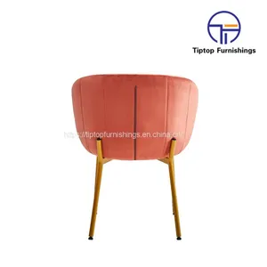 Tiptop Modern Hotel Luxury Dinning Room Chair Set for Furniture Metal Stainless Steel Gray Velvet Tufted Fabric Restaurant Dining Chair thumbnail-2