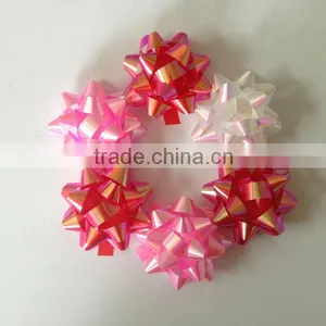 Iridescent Handmade Star Ribbon Bow, Artificial Plastic Ribbon Bow,Pull Ribbon Bow thumbnail-4