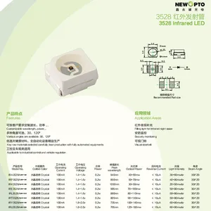 SMD 3528 InfraRed LED IR LED for Filling Light, IR Night Version, Security Monitoring, Visual Doorbell, Newopto thumbnail-2