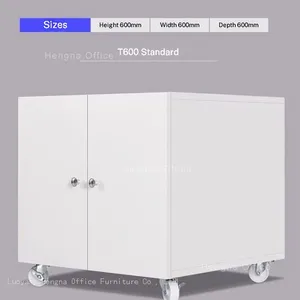 HN-RP37 Rolling Printer Table Cart, Metal 450mm Height With Magnetic Suction Doors and Silent Universal Wheels for Small Business, OEM/ODM thumbnail-2