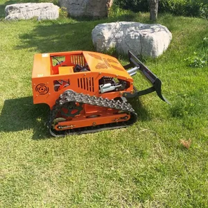 Industrial Grade Gasoline Engine Brushless DC Motor Rubber Track Remote Controlled Residential Slope Mower thumbnail-3