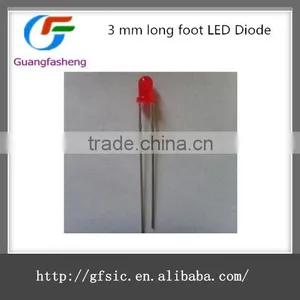 3 mm Long Foot Red Red Highlight Red LED Light-emitting Diodes thumbnail-1