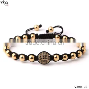 2016 New Design Chinese Knot Mens Bracelet Stainless Steel Beads Bracelet thumbnail-3