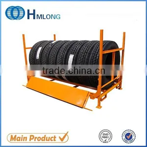 Stackable Auto Warehouse Metal Mobile Tire Rack thumbnail-3