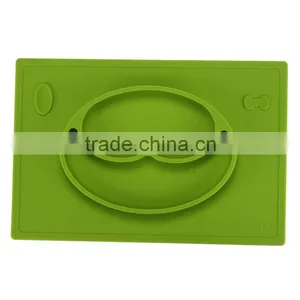 BPA Free 2016 Good Quality One-piece Silicone Rubber Placemat Plate thumbnail-2
