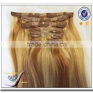 Wholesale Clip in Human Hair Extensions Piano Color Hair Clip in thumbnail-1