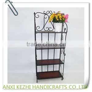KZ140121 4 Tier Wrought Iron Tall Standing Corner Kitchen Rack thumbnail-5