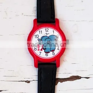 Fashion Cute Elephant Kids Leather Watch thumbnail-1