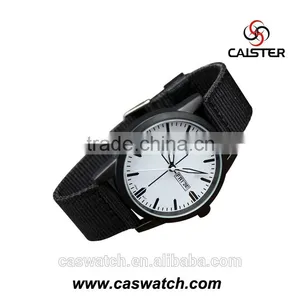 Luxury High Quality Nylon Strap Watch, White Dial Black Strap Men's Watch, Water Resistant Army Style Military Watch thumbnail-5