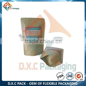 Zipper Top Kraft Paper Standing Up Food Pouch thumbnail-2