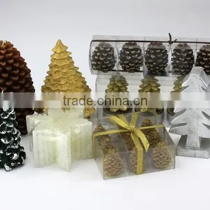 New Christmas Decoration Candle / Snow Flake Shaped Engraved Candle thumbnail-6