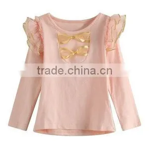 Cotton Stripes Hot Sale Kids Shirts Lovely Girls T Shirts Vertical Stripes Long Sleeves t Shirt Kids thumbnail-6