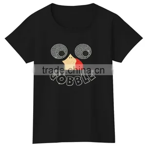Funny Cute Pattern Ironed With LEAD FREE Rhinestone Motif Women Girls Black Grey t Shirt thumbnail-1