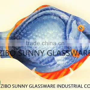 Deep Blue Fish Were Glass Plate thumbnail-1