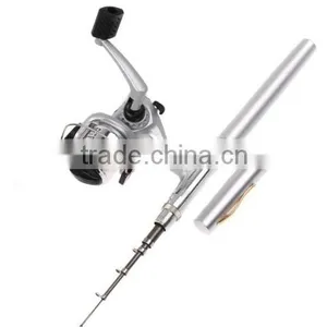 Mini Aluminum Saltwater Fishing Tackle Pocket Pen Fishing Rod Pole + Reel thumbnail-1