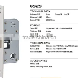 High Quality Stainless Steel Single Latch Small Lock Body 6530mm thumbnail-3