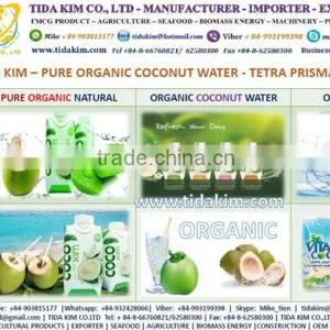 ORGANIC COCONUT WATER UHT TIDA KIM TETRA BOX 330ML 100ML - BLACK PEPPER - VIETNAM CASHEW NUTS- DESICCATED COCONUT thumbnail-1